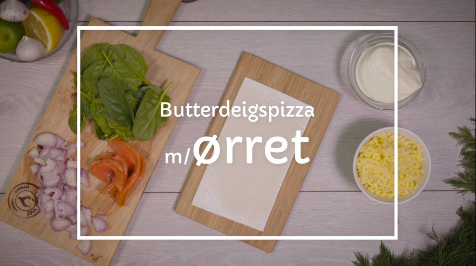 Butterdeigspizza ,med ørret