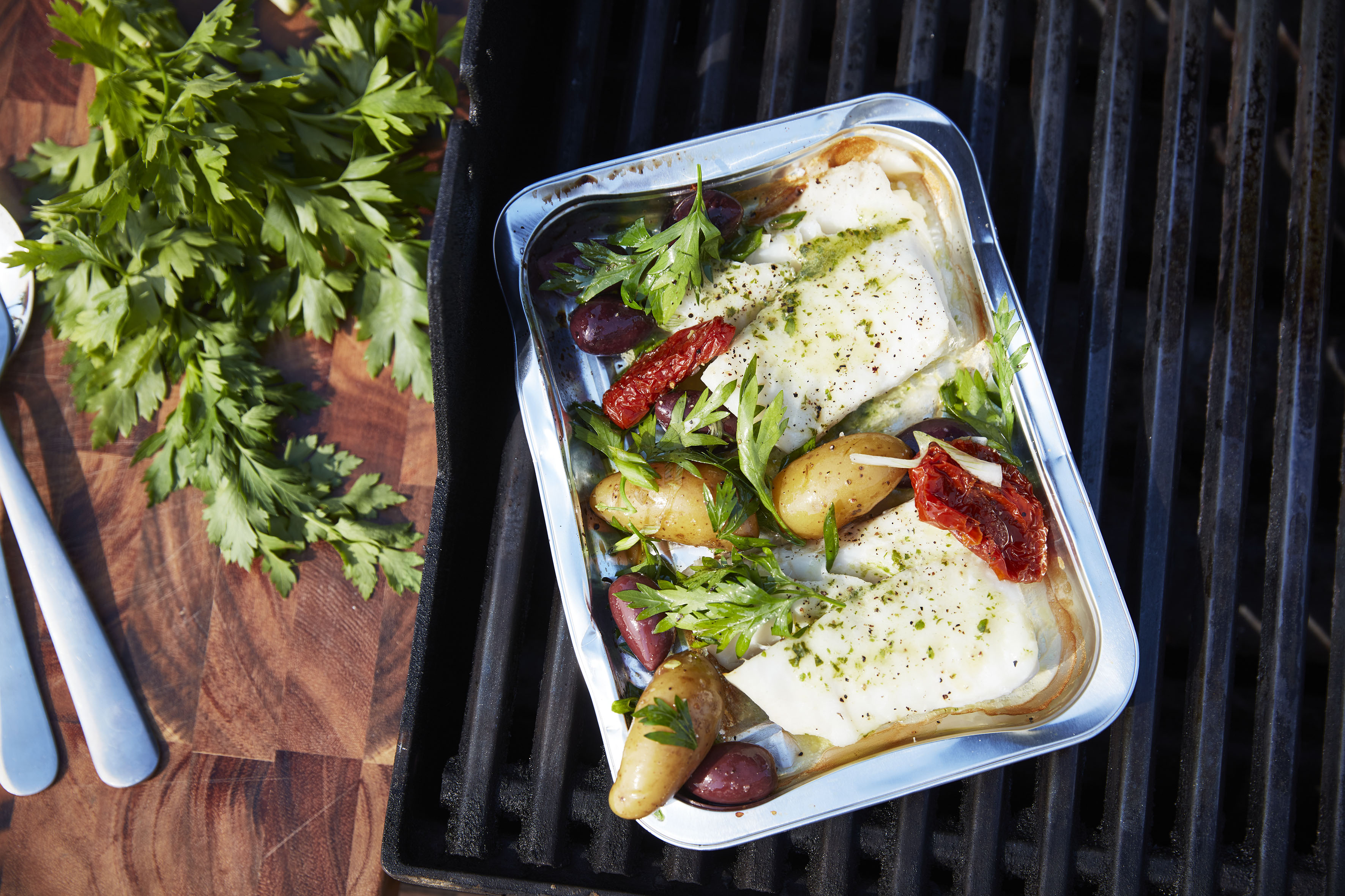 Torsk med sitron og basilikumsmør