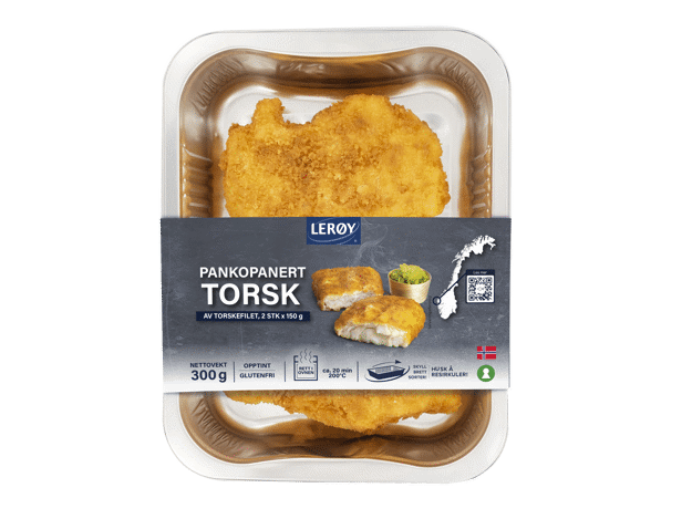 Pankopanert torsk forpakning